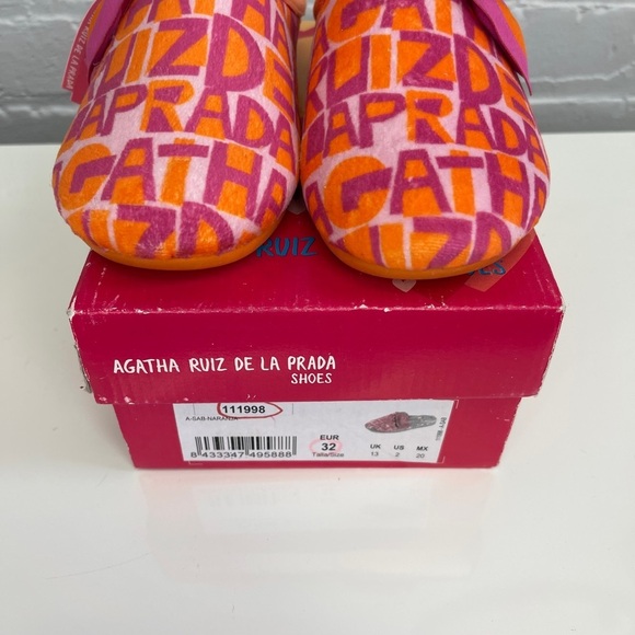 AGATHA RUIZ DE LA PRADA Girls Slippers Size 2 - Picture 2 of 5